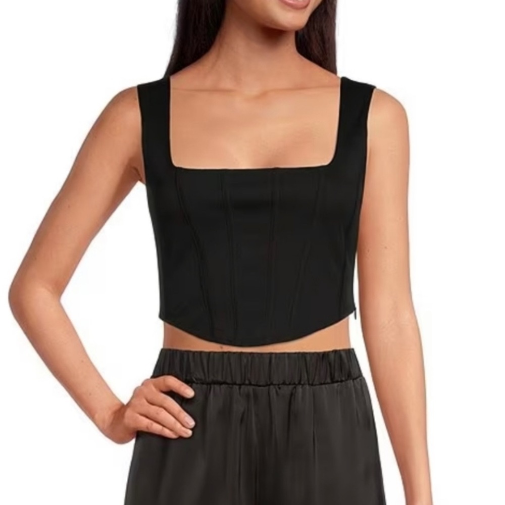 Gianni Bini Cassandra Square Neck Sleeveless Corset Knit Top Women’s Small NWT